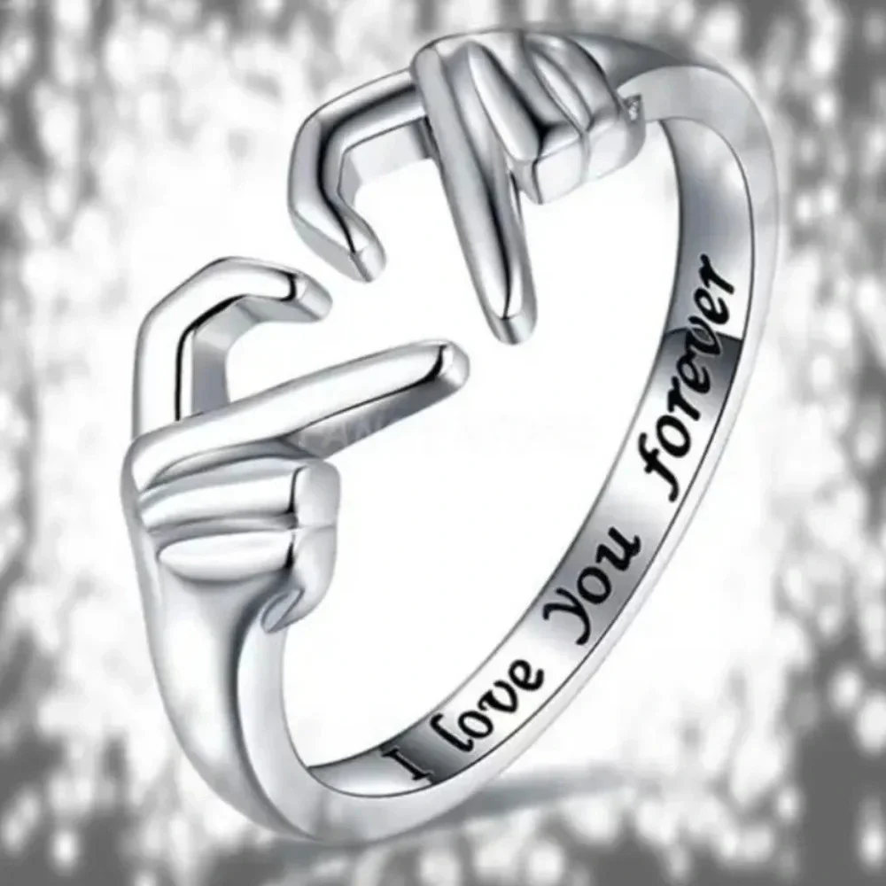 Love you forever sign Lange ring size is adjustable 6 to 9